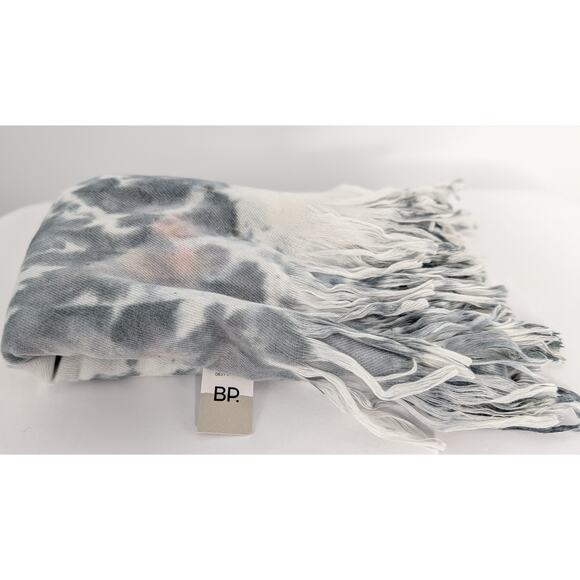 Tie Dye Fringe Scarf by BP in Gray White Pink - Picture 7 of 10